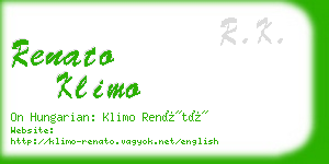 renato klimo business card